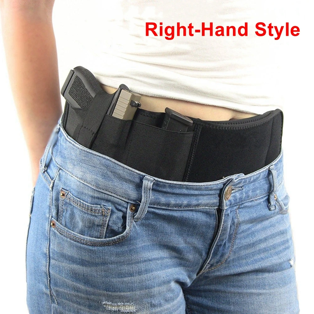 

Tactical Belly Gun Holster Belt Concealed Carry Waist Band Pistol Holder Magazine Bag Military Army Invisible Waistband Holster