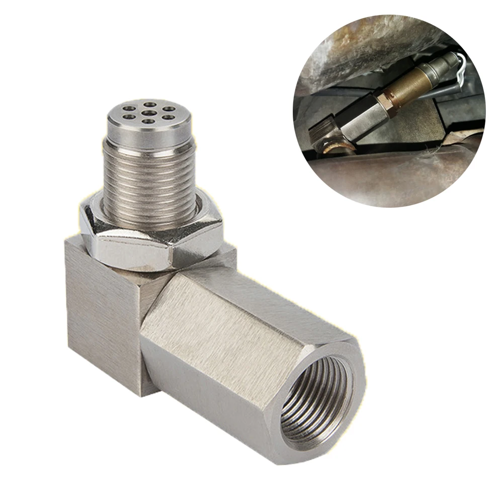 

Universal oxygen sensor extender 90 degrees 02 plug type catalytic extender O2 gasket oxygen sensor M18*1.5 connector