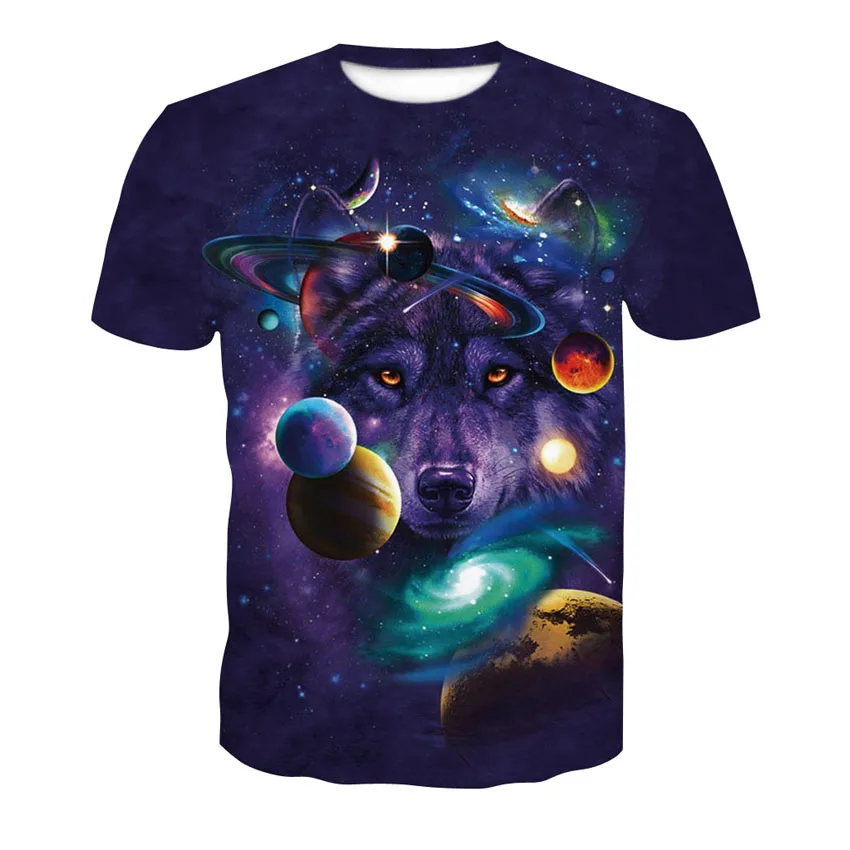 

Men's New Summer Personalized T-Shirt Wolf Print T-Shirt 3D Men's T-Shirt Novelty Animal Tops T-Shirt Men's Short Sleeve