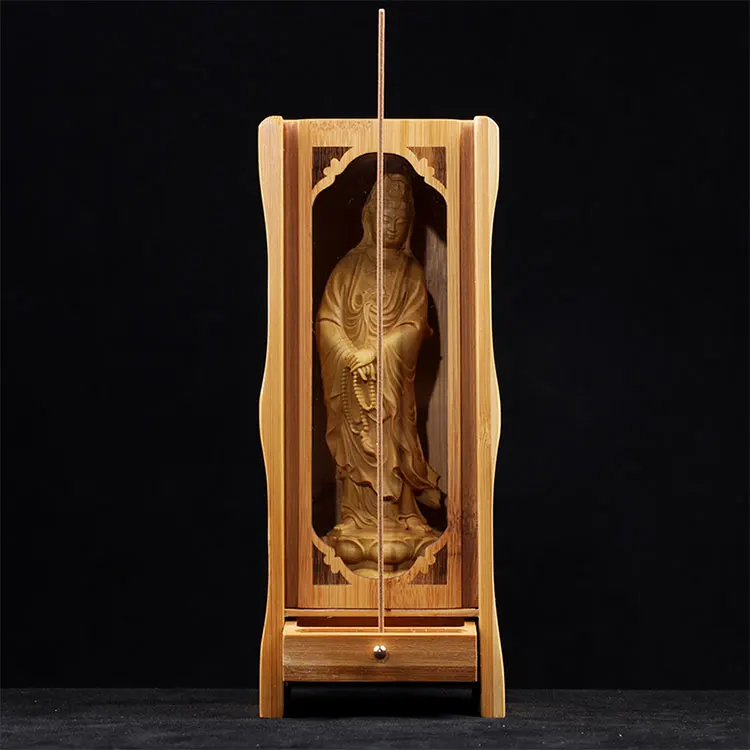 Резьба из самшита домашний декоративный элемент фэн шуй с миниатюрной нишевой