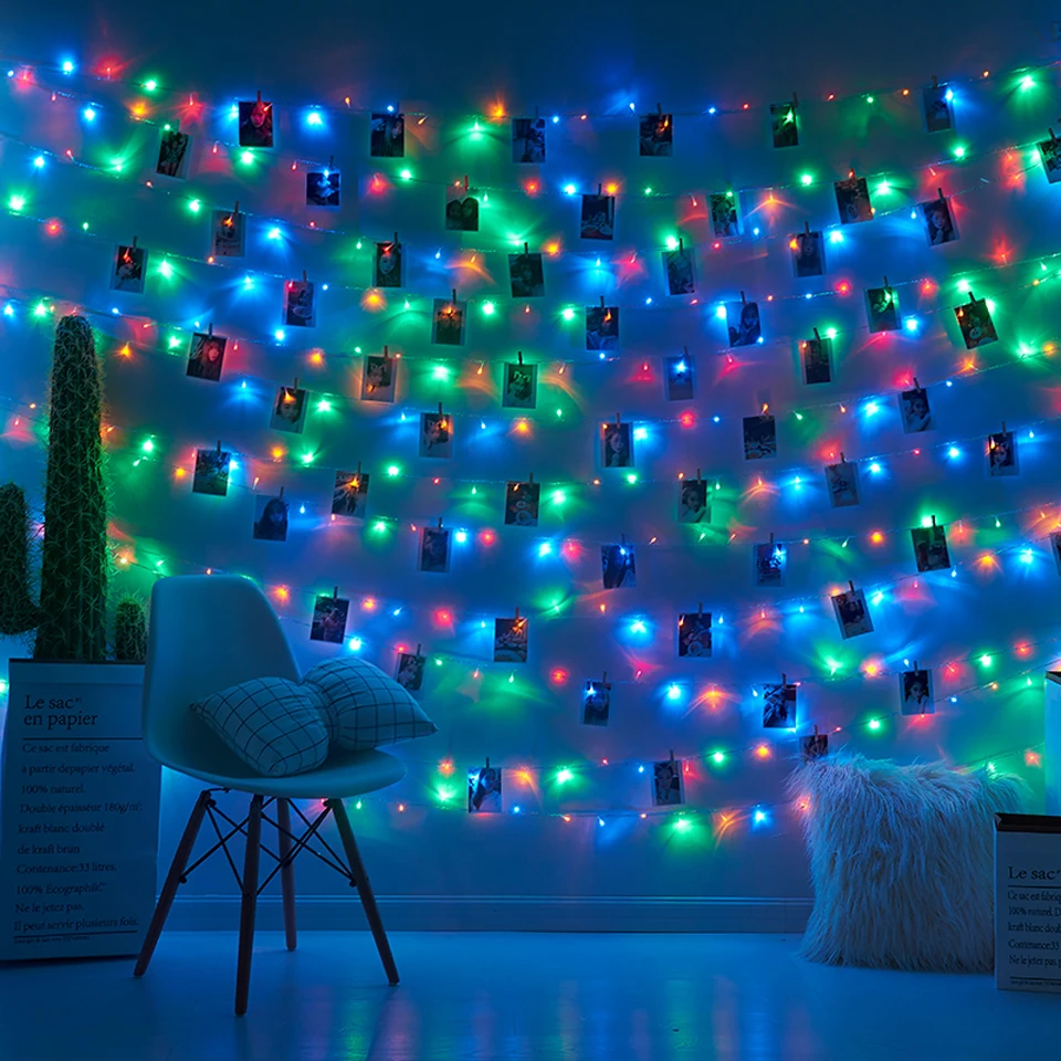 

LED String light 5M 10M Photo Clip USB LED Fairy Lights Battery Operated Garland Bedroom Home Party Wedding Christmas Decoration