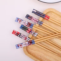reusable 5 pair set handmade bamboo japanese style natural wood chopsticks sushi food cat flower multi color wooden chop sticks
