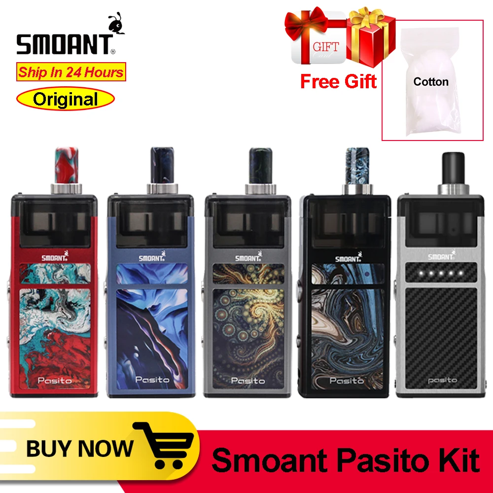 Оригинальный Smoant Pasito pod Vape ручка стартовый комплект 1100 мАч Ремонтопригодный