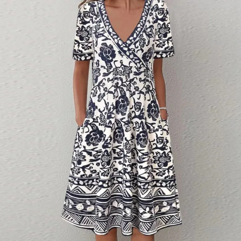 В этническом стиле Цветочный принт в винтажном Вечерние платье 2021 женское