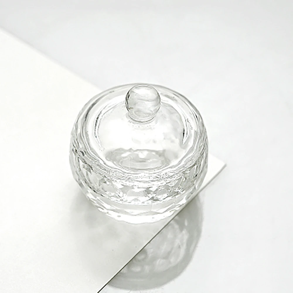 2 шт. стеклянная Хрустальная чашка с крышкой специальная для ногтей жидкого