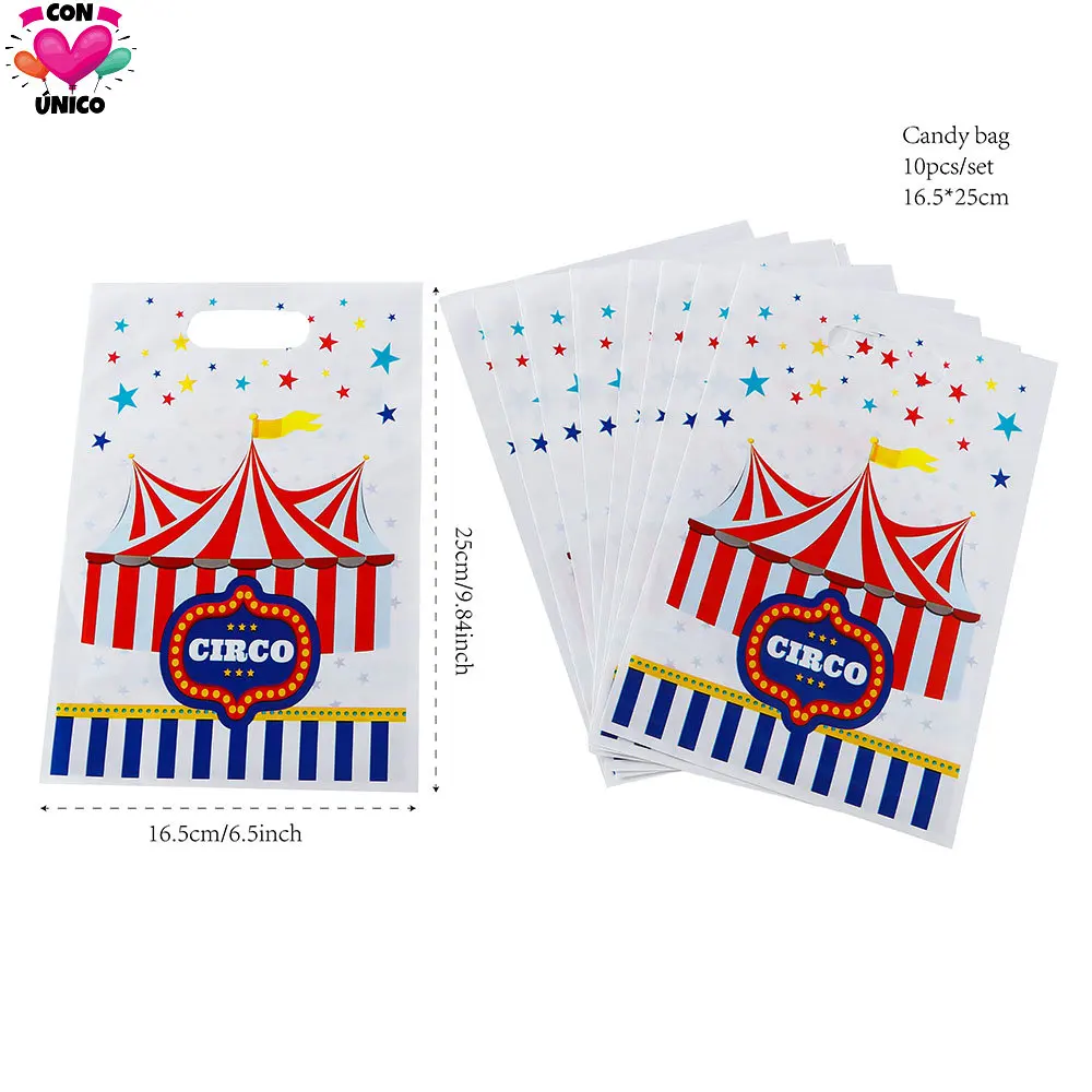 Conunico Circus Carnival Birthday Party Funny Acrobatics Clown Favor Supplies Festival Topper Decor Candy Bag CC3654