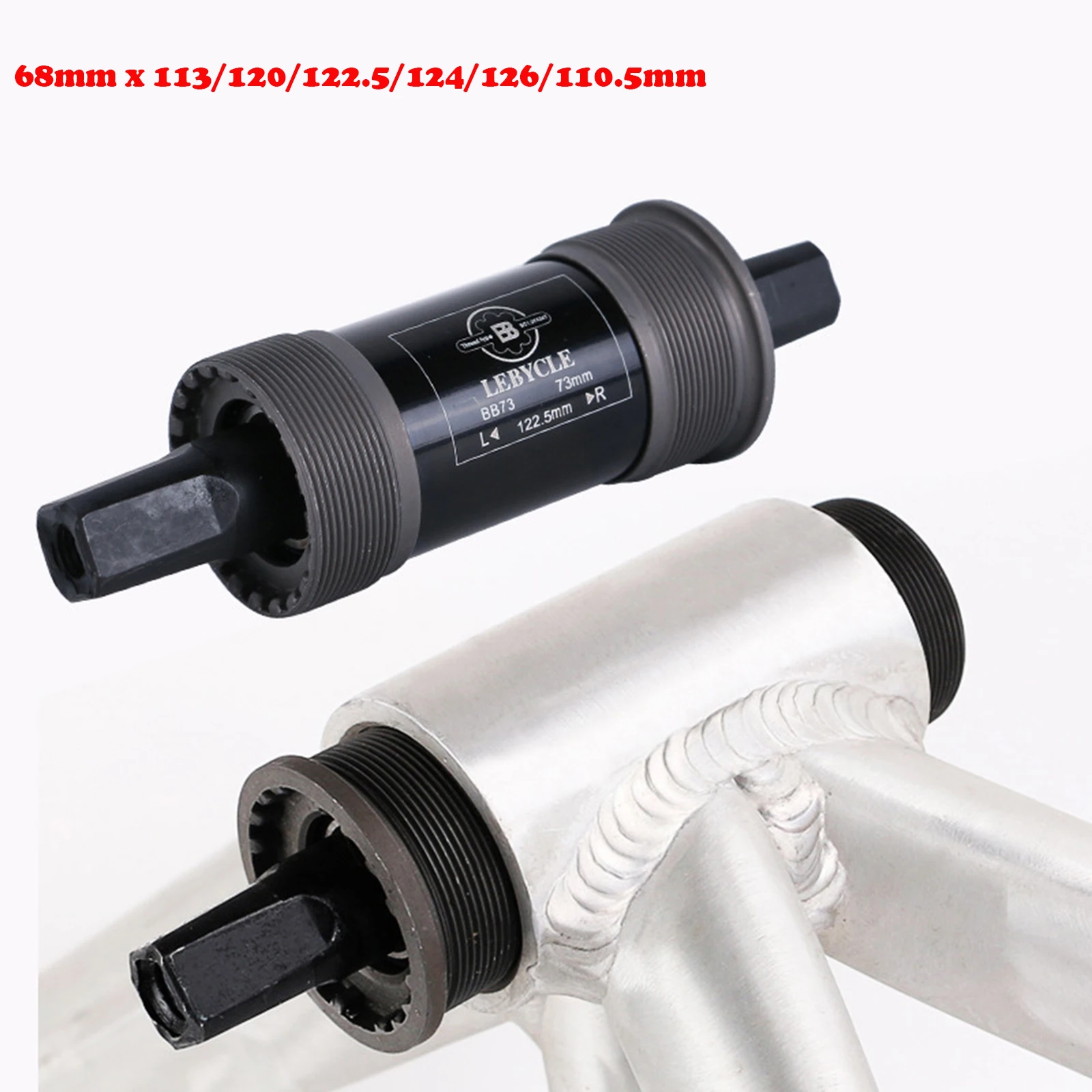 

Square Taper Bottom Bracket Black Premium Carbon Steel, 68mm Aluminum Alloy