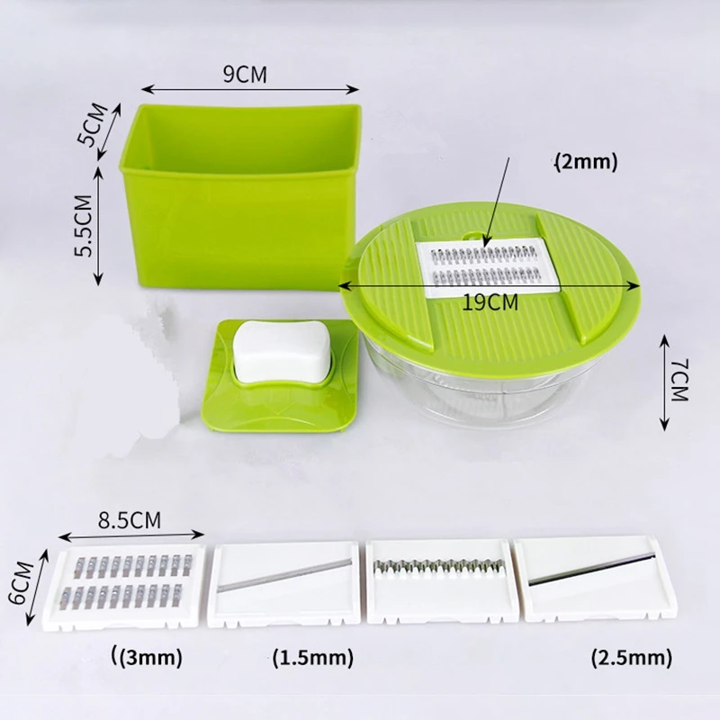 Quality Vegetable Slicer Dicer Fruit Cutter with Interchangeable Stainless Steel Blades Potato Tool | Дом и сад
