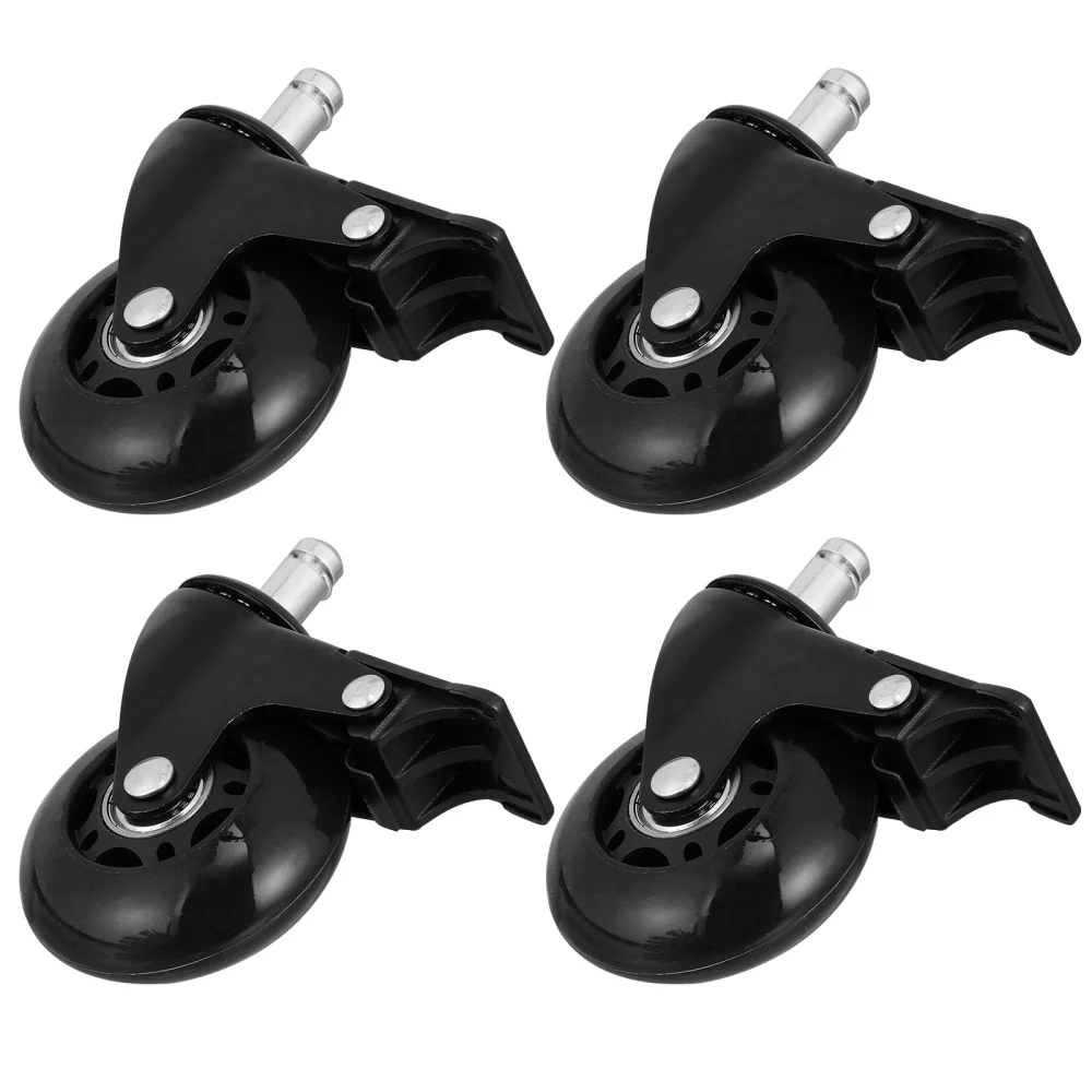 

4 PCS Caster with Brake 2.5 inch PU Noiseless Caster for Chair Furniture