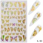 Объемные голографические наклейки для ногтей с бабочками, 1 шт., цветные переводные наклейки для ногтей сделай сам, фольга, украшения