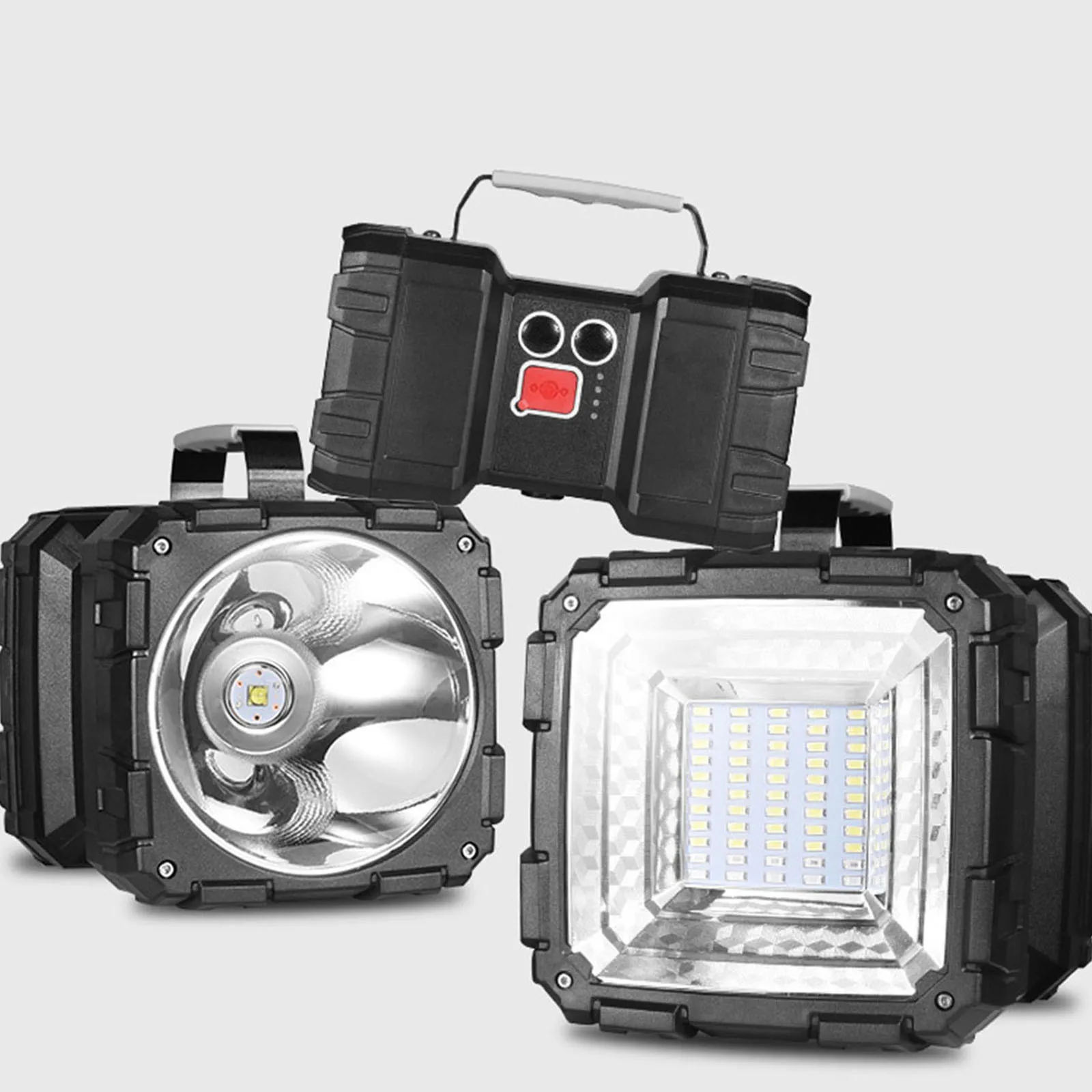 

2021 Searchlight Led Powerful Searchlight Bright Waterproof Usb Lightdouble Head Searchlight Handheld Flashlight Led Car Logo