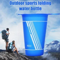 outdoor 200ml running sport bicycle soft water bottle bag soft folding tpu hydration flask water f0b6