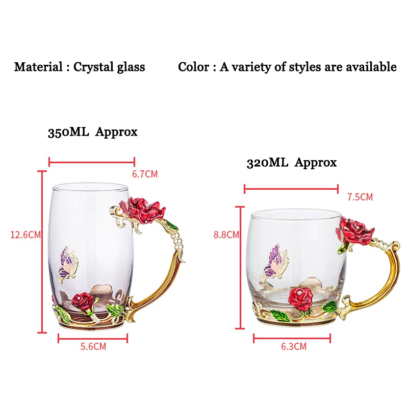 GLLead Красота и новизна эмалированное стекло Кофе чашка цветок Чай стаканчиков для