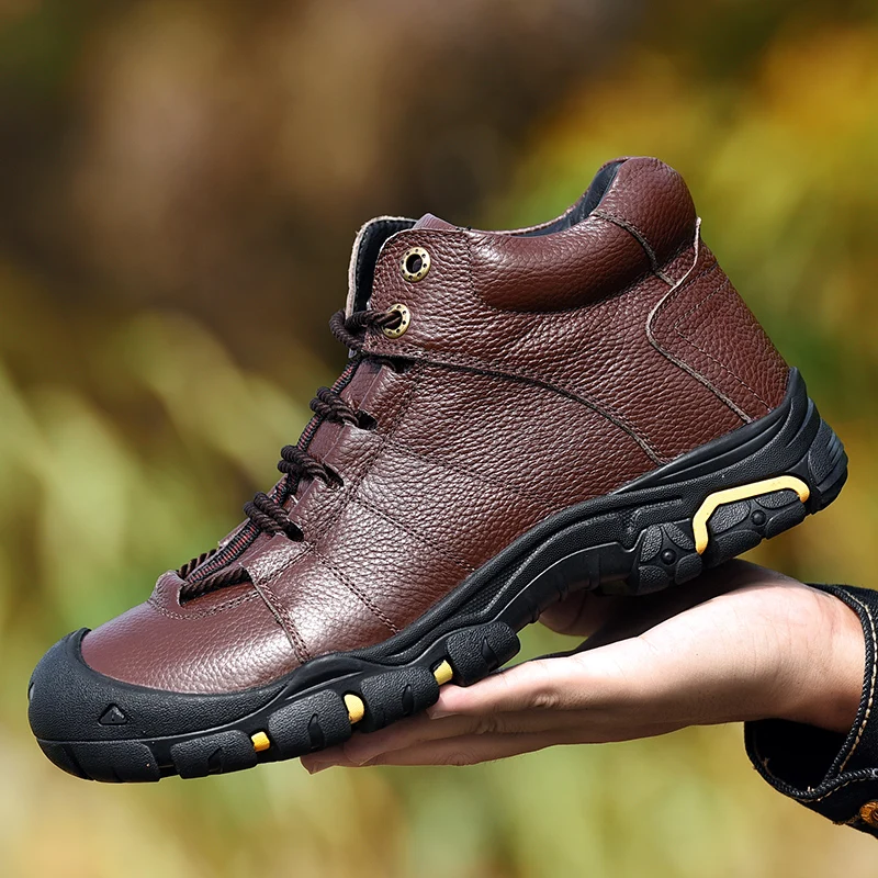 

Fashion men's ankle boots winter new genuine leather casual shoes man army boot high top shoe male waterproof snow boots for men