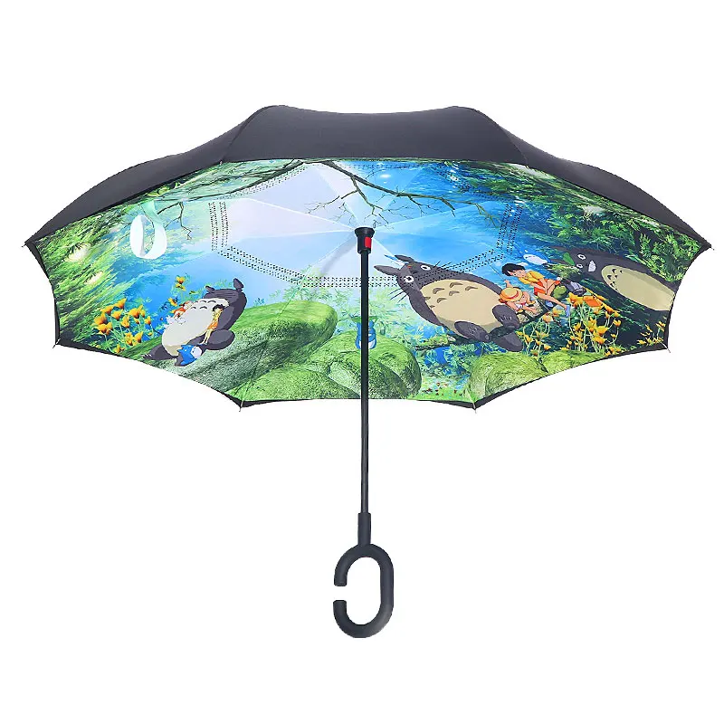 Зонт Для женщин Аниме Зонтик черный Ghibli Тоторо женский Plegable Sombrillas от дождя