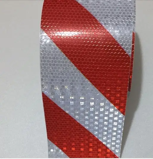 10cm white red twill 1 м длинная самоклеящаяся ПВХ Светоотражающая Лента безопасности дорожного движения Строительная площадка светоотражающий знак - Цвет: 10cm white red twill
