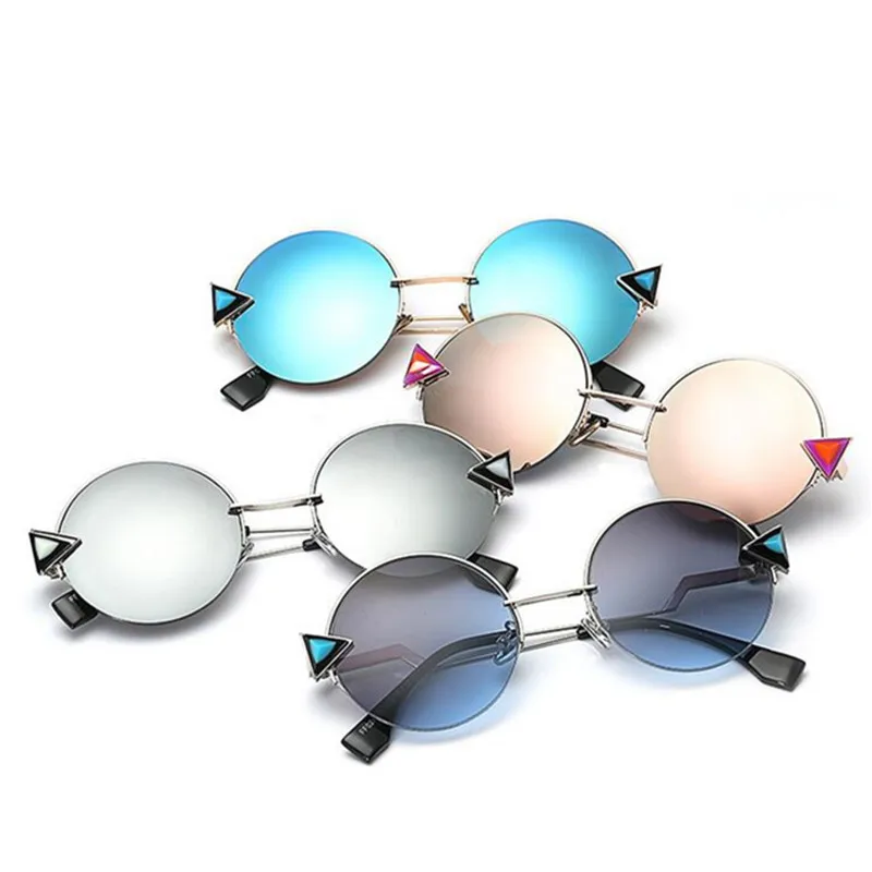 Роскошные Металлические Круглые Солнцезащитные очки с кристаллами 2019 брендовые