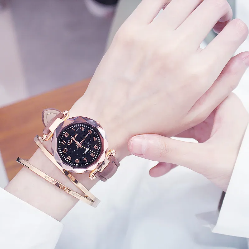 

Fashion Starry Sky Watch Women Watches Casual Ladies Watches Leather Band Quartz Wristwatches Clock Relogio Feminino reloj mujer
