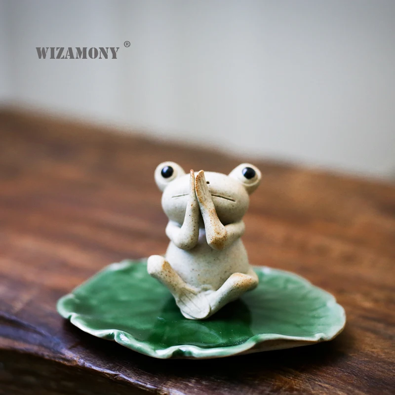 WIZAMONY Китайский Фиолетовый Глиняный чайный набор кунг-фу чай ПЭТ лягушка и Лотос