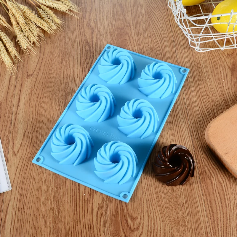 6/8/12 полость вихревые формы силиконовая форма для торта шоколадное печенье