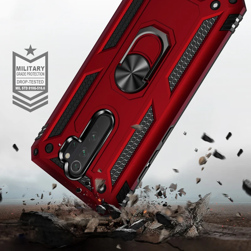 Противоударный бронированный чехол с кольцом для Xiaomi Redmi Note 8 Pro 8T 9s 10 Lite Mi9 мягкий