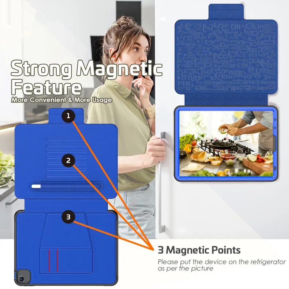 

Magnetic Stand & Sleep/Wake Case Support Wireless Pencil Charging for iPad Air 4 (2020) 10.9 inch Protective Cover Card Slots