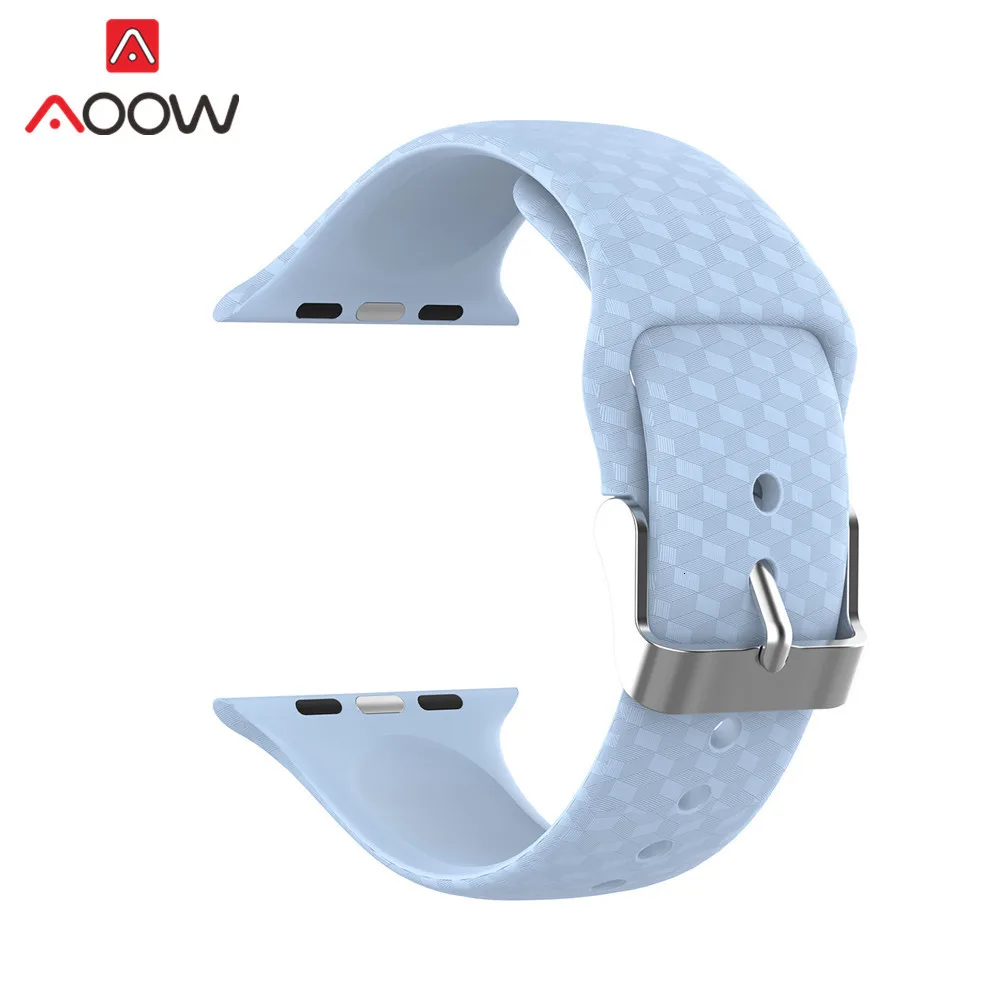 Мягкий силиконовый ремешок для часов Apple Watch 40 мм 44 мм 38 мм 42 мм Мужской Женский резиновый спортивный браслет ремешок для iWatch 1 2 3 4