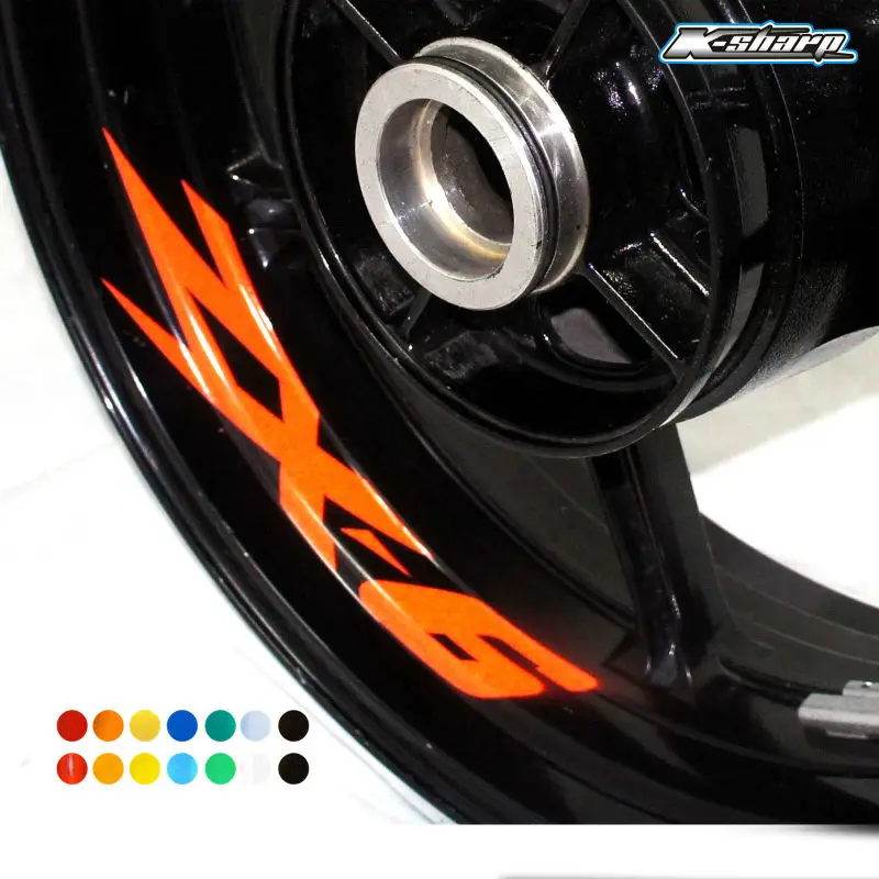 

8 X CUSTOM INNER RIM DECALS WHEEL Reflective STICKERS STRIPES FIT KAWASAKI ZX-6