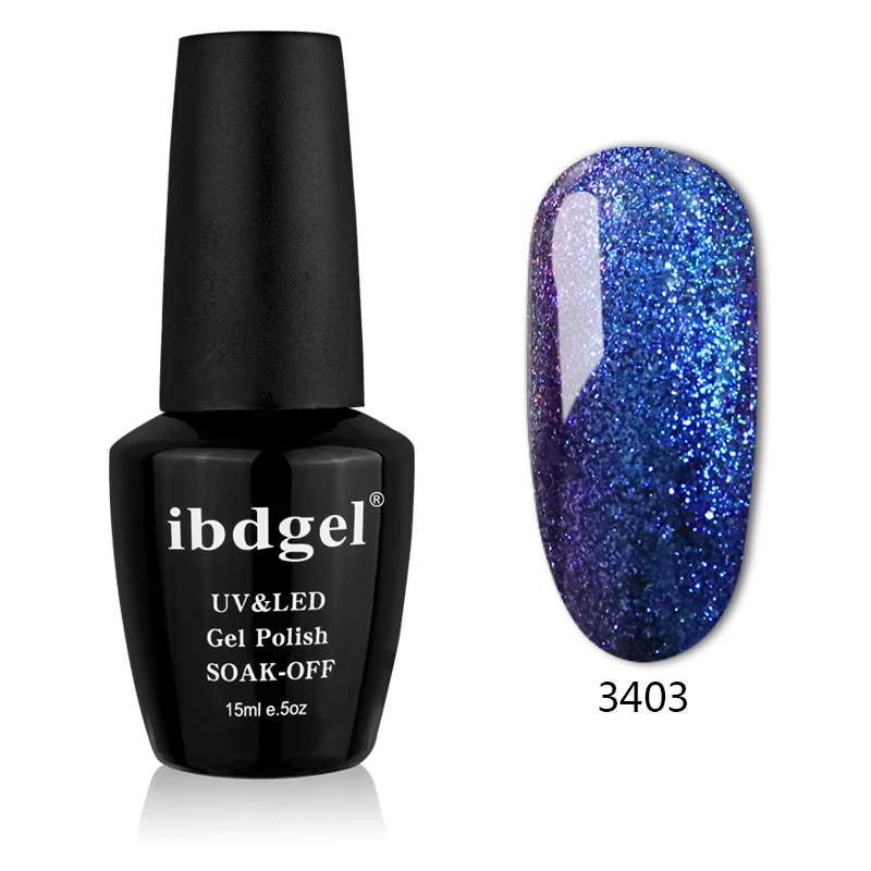 ibdgel 15ML Хамелеон Волшебный гель для ногтей Лак Замочить от УФ-геля Сияющий цвет Гель-лак Нужен черный цвет Основа Гель для ногтей Маникюр - Цвет: 3403