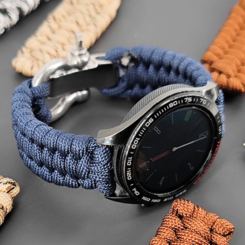 Плетеный нейлоновый ремешок для часов браслет samsung galaxy watch 3 gear s3 active 2 Huawei Watch GT2/2 pro