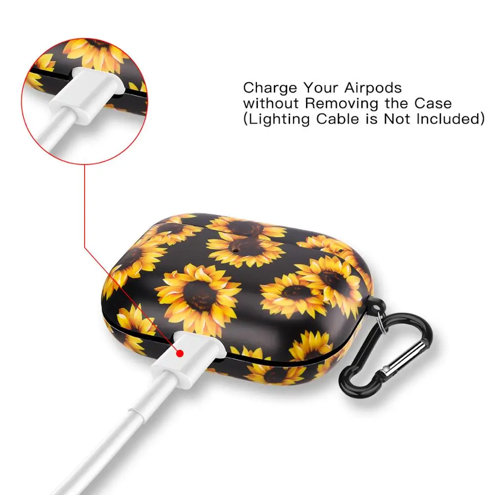 Новинка чехол Netarlier для беспроводных Bluetooth наушников Apple AirPods Pro Sunflower матовый