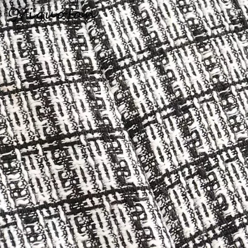 Женский твидовый Блейзер Miguofan офисный кардиган с двумя пуговицами Осенний