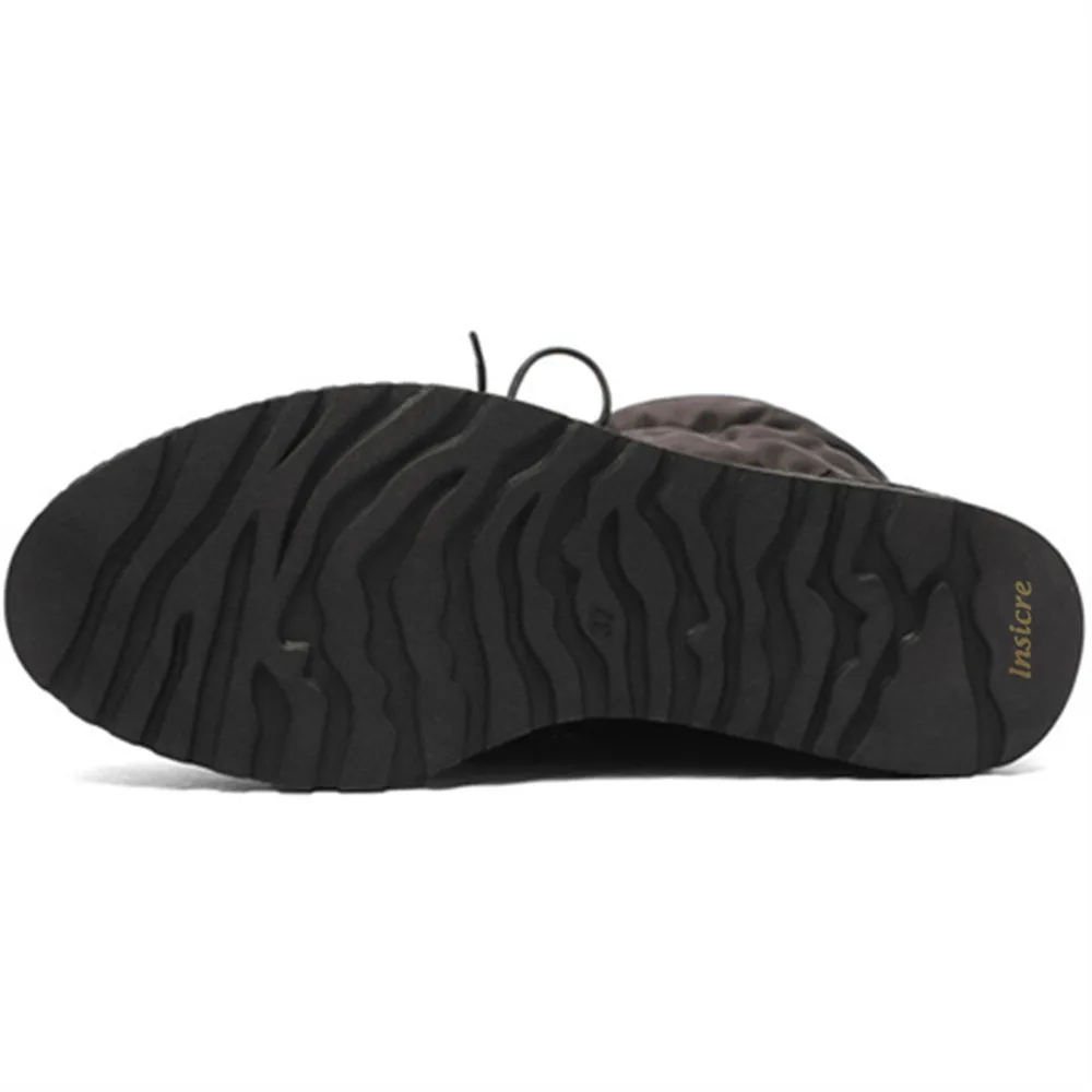 Insicre/женские зимние ботинки из коровьей замши и ткани на пуху Водонепроницаемая