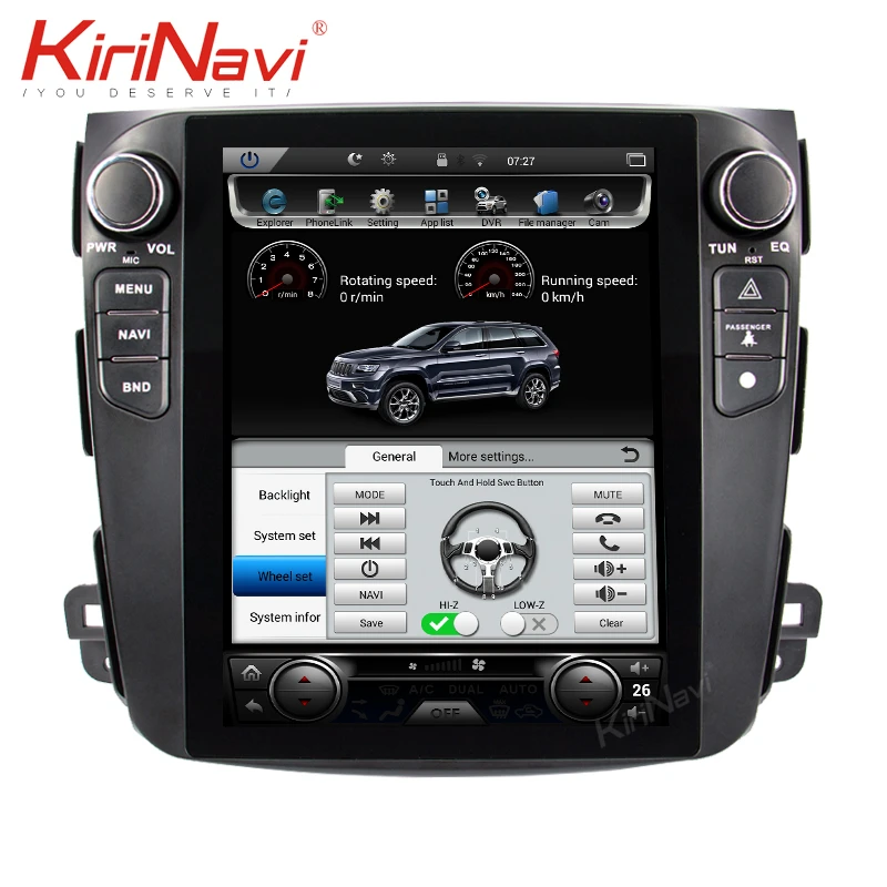 Автомагнитола KiriNavi в стиле Tesla 10 4 дюйма Android 9 0 для Mitsubishi Outlander Dvd плеер GPS навигация