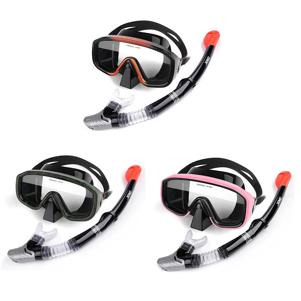 

Scuba Diving Mask Anti-Fog Snorkeling Swimming Goggles Snorkel Underwater Wide View Snorkel Sports Breathing Tube Set