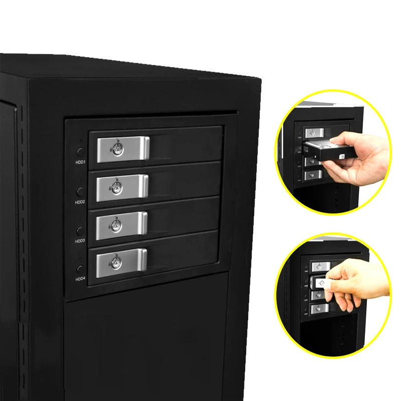 Uneatop 3.5in SATA aluminum 4-bay slots tray-less mobile rack for optical drive bay hdd Internal Backplane Enclosure