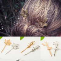 1pcs europe and the united states new leaf hairpin beautiful maple leaf clip side clip fashion ladies hair accessories headdress