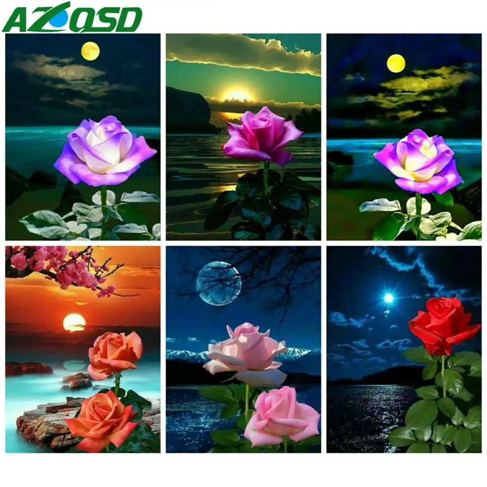 Алмазная живопись AZQSD живописная морская мозаика ручная работа 5D алмазная