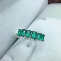 exquisite green emerald ring women silver ring good color real natural gem 3mm x 5mm size girl birthday party gift