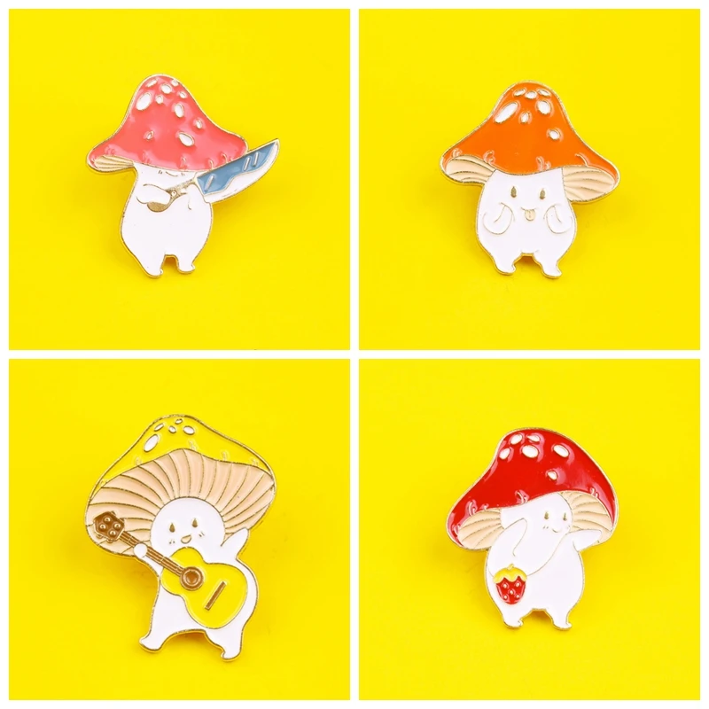 

Cartoon Mushroom Lapel Badges Painting Pins And Brooches For Women Pin Creative Gift Backpack Badge Jewelry For Best Friends