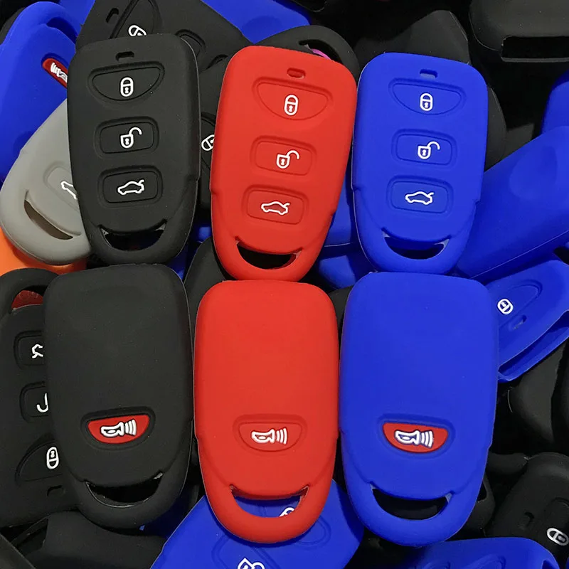 Силиконовый резиновый чехол брелок для автомобильного ключа Hyundai Sonata Santa Fe Elantra