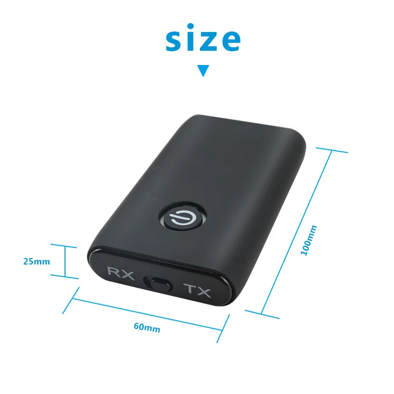 2 in 1 Wireless Bluetooth-compatible 5.0 Transmitter Receiver Chargable for TV PC Car Speaker 3.5mm AUX Hifi Music Audio Adapter |
