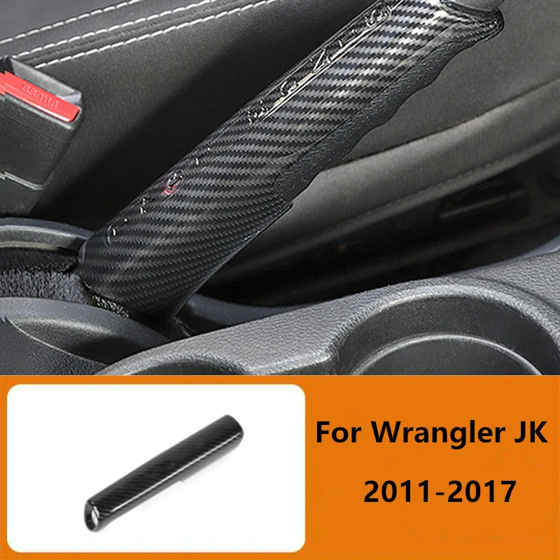 

Car Interior Decorazione Struttura In Fibra di Carbonio Freno A Mano di Copertura Trim Misura per Jeep Wrangler JK 2011-2017