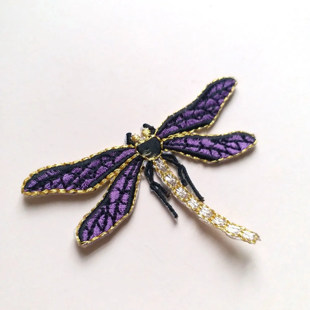1 шт. вышитые патчи со стрекозой для одежды вышивка рюкзак искусственная железная