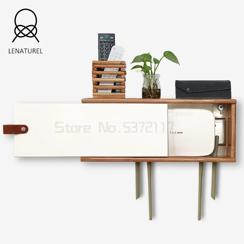 Продажа Коробка для хранения роутера, настенное крепление без отверстий, коробка для хранения проводов из массива дерева для гостиной, розетка для ...