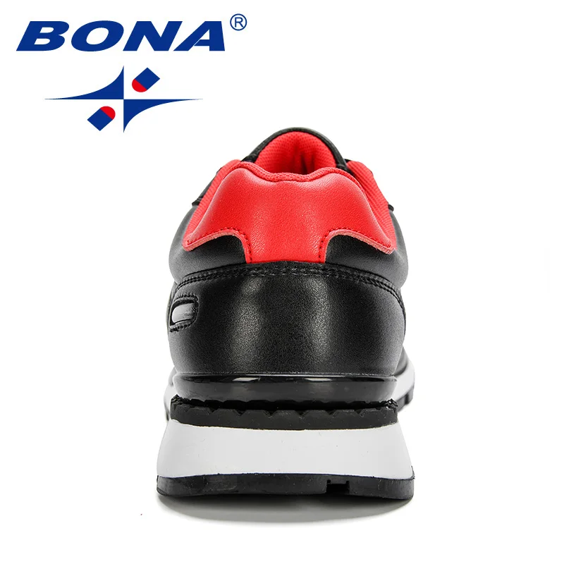 Мужские кожаные кроссовки BONA новые дизайнерские спортивные для бега