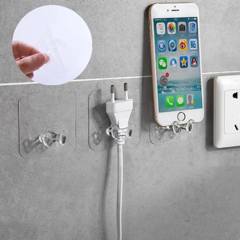 Универсальный крючок на присоске прочная самоклеящаяся прозрачная настенная