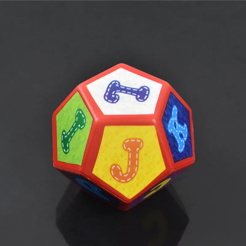Big PU Dice 1pcs/Soft and Elastic Toys Color Solid 12 Sides Number Style Stereoscopic Cognitive Amusing Props | Спорт и развлечения