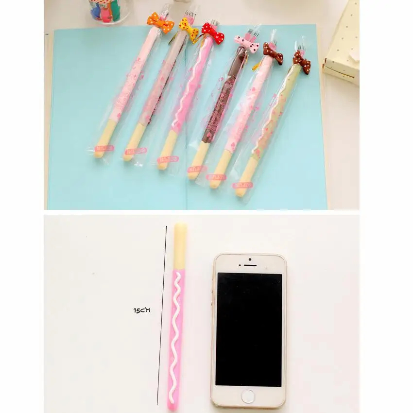 

3pcs/lot Sweet Biscuit Gel Pen School Office Supply Student Stationery Writing Signing Kids Gift