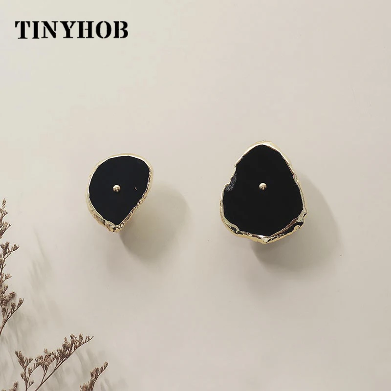 Нерегулярная ручка из агата в скандинавском стиле латунный выдвижной ящик